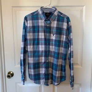 American Eagle Men’s Button Down Plaid Shirt